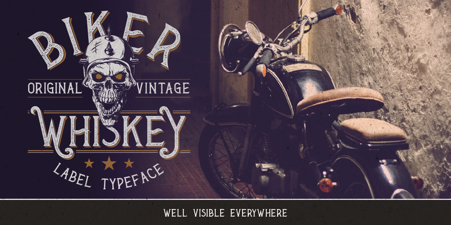 Biker Whiskey Rough Texture 2 FX Font preview
